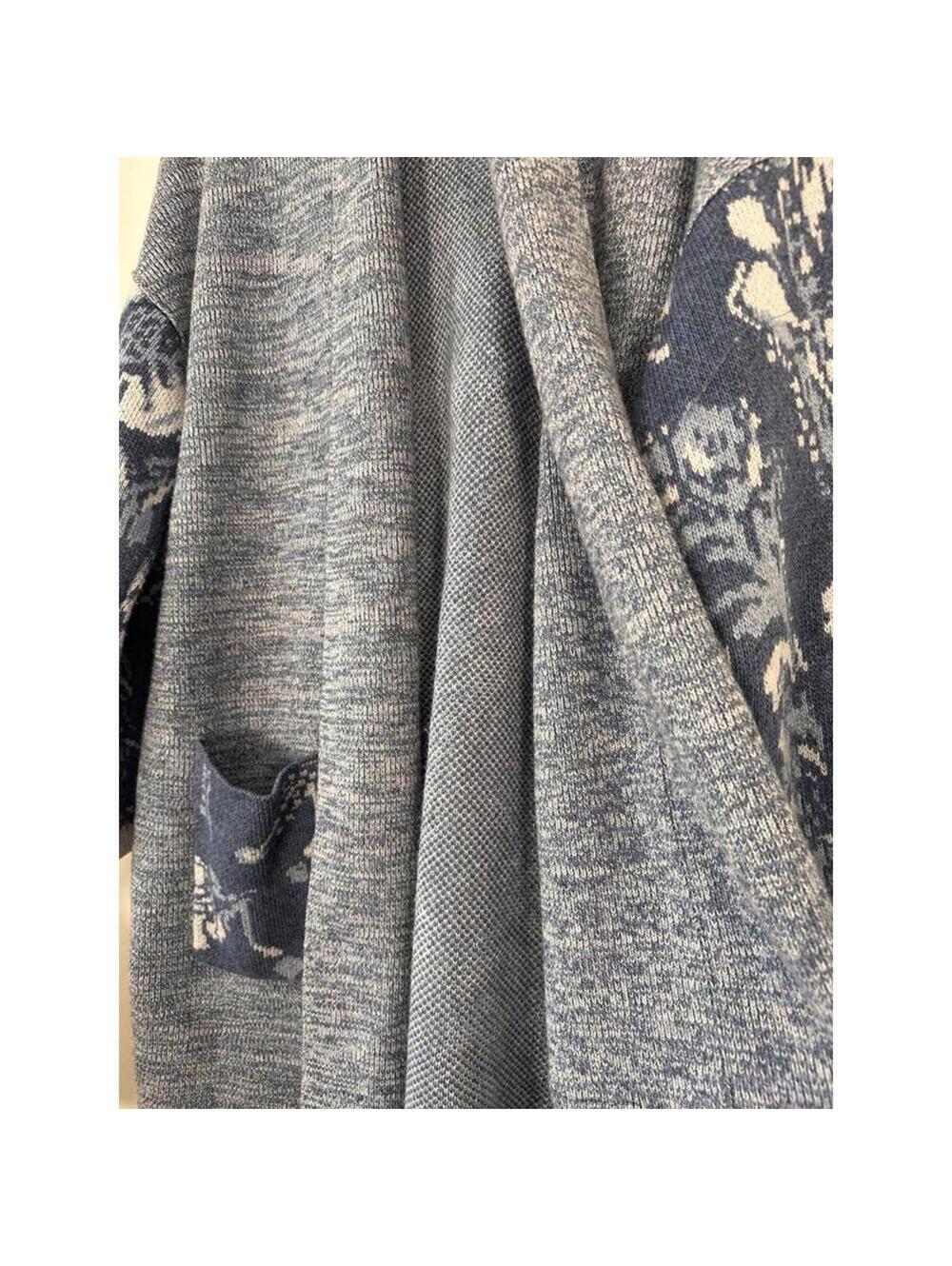 Pilcro Anthropologie Mona Knit XS/S Blue Shawl Collar Cardigan Duster - Picture 5 of 11